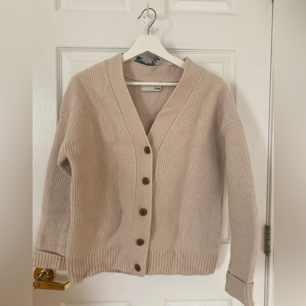 Aritzia heavyweight wool white cardigan